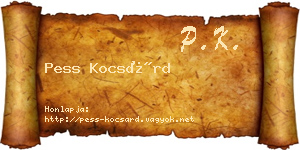 Pess Kocsárd névjegykártya